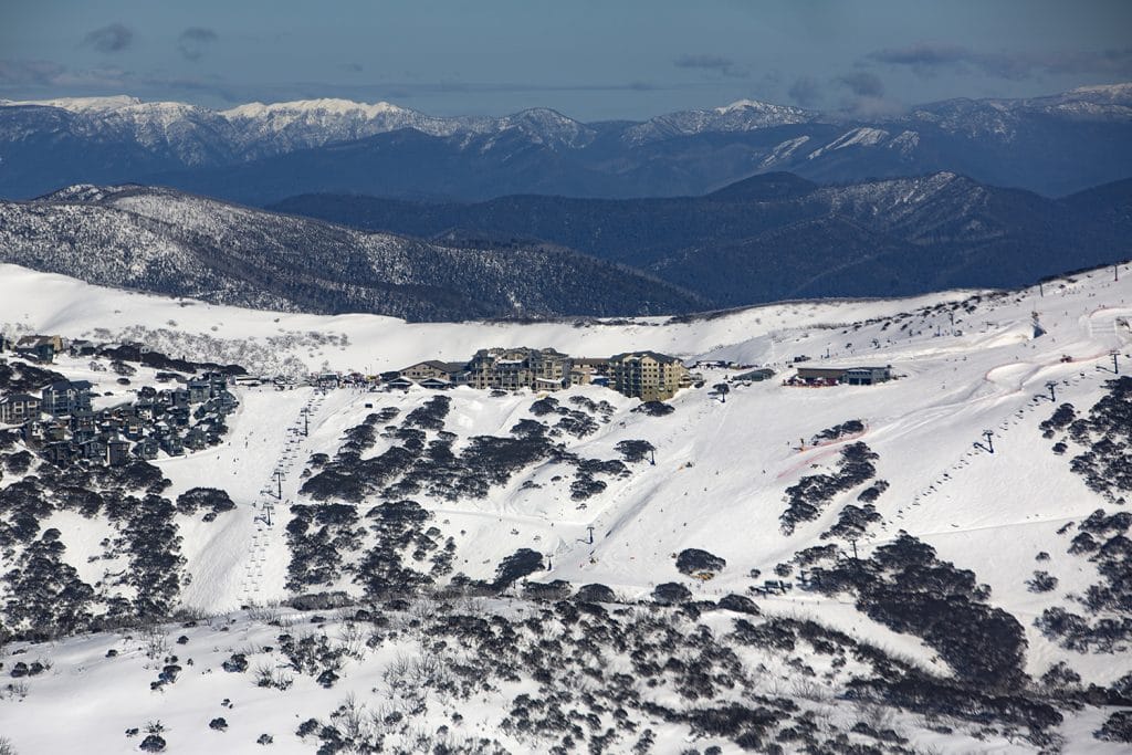 Mount Hotham alpine resort from the air